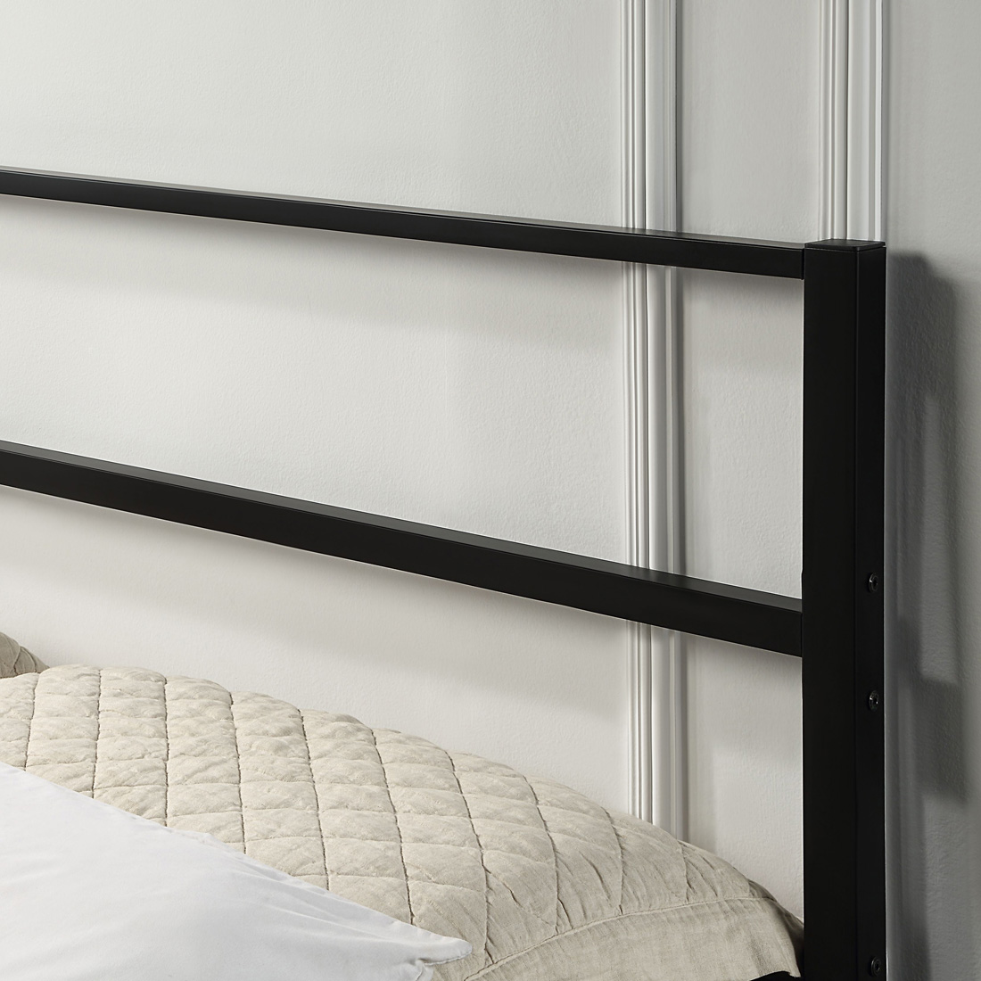 BALDOCK MODERN BLACK METAL BED FRAME - SINGLE, SMALL DOUBLE, DOUBLE - Picture 25 of 28
