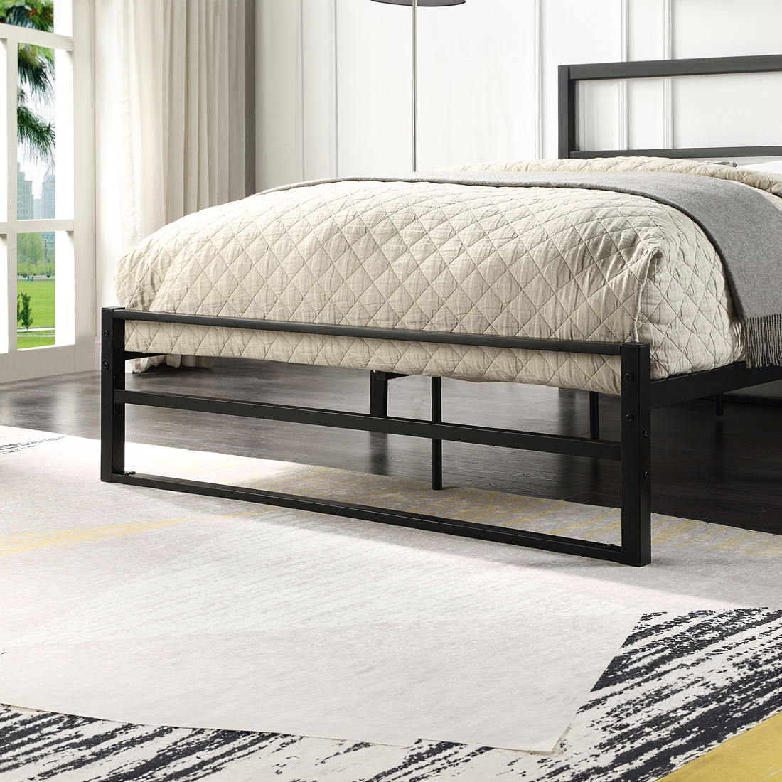 BALDOCK MODERN BLACK METAL BED FRAME - SINGLE, SMALL DOUBLE, DOUBLE - Picture 27 of 28