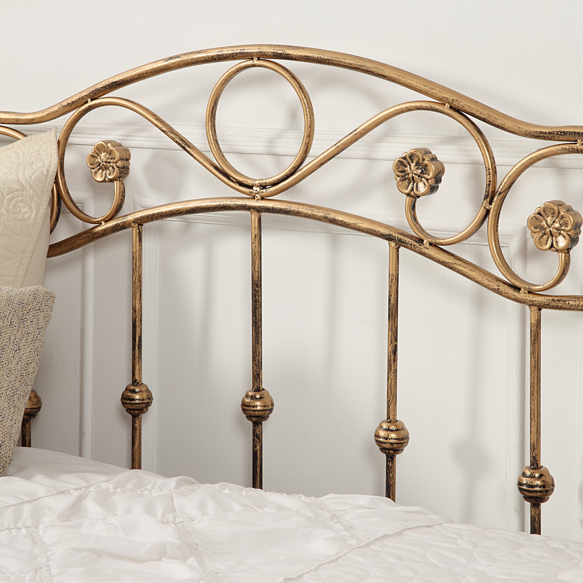 ESSENDON VINTAGE LIVING ROOM BEDROOM SINGLE ANTIQUE BRASS METAL DAY BED - Picture 10 of 11