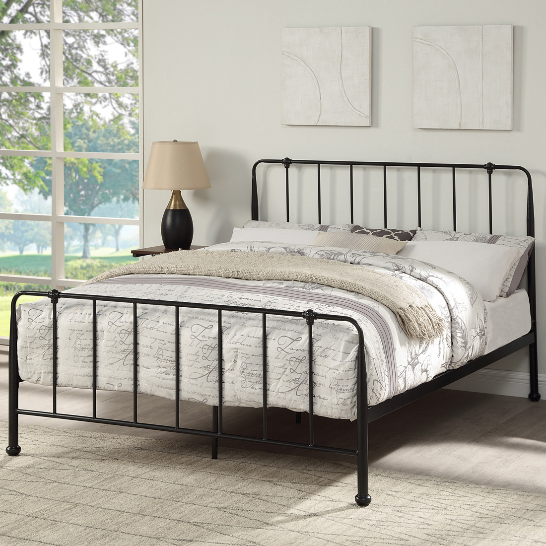 HITCHIN BLACK METAL INDUSTRIAL BED FRAME - SMALL DOUBLE / DOUBLE / KING SIZE - Picture 8 of 25