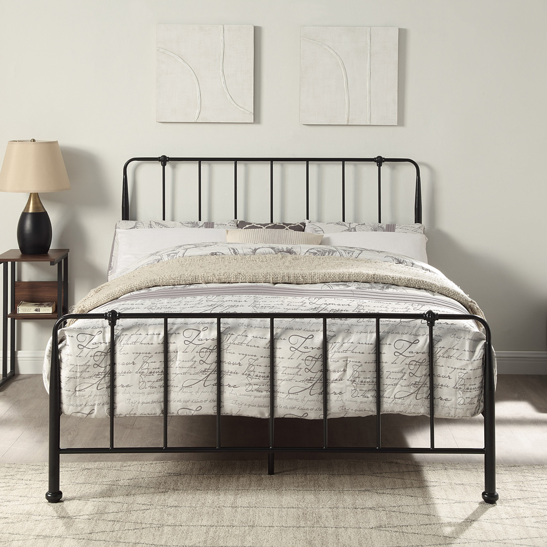 HITCHIN BLACK METAL INDUSTRIAL BED FRAME - SMALL DOUBLE / DOUBLE / KING SIZE - Picture 9 of 25