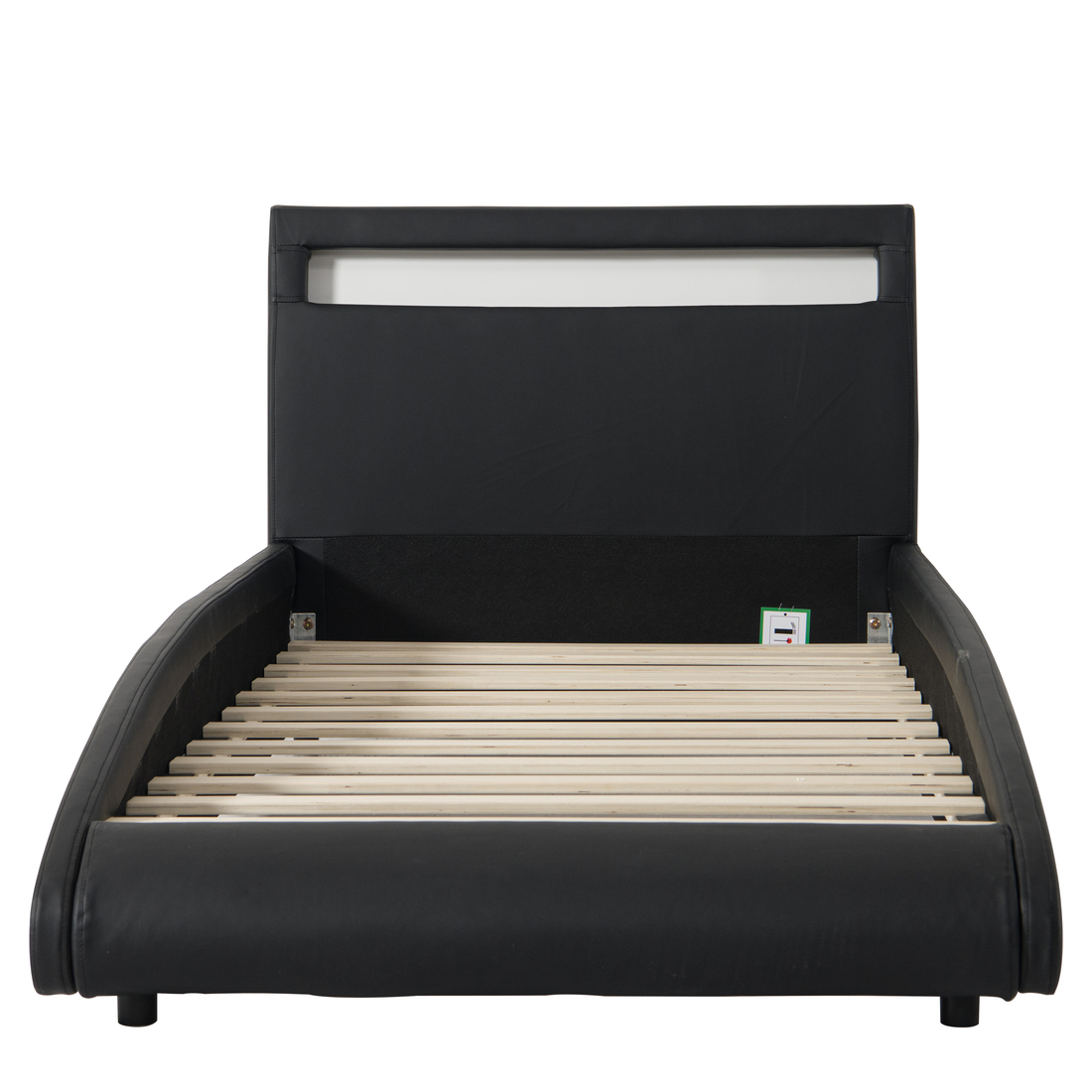 NEPTUNE LED LIGHTS HEADBOARD GAMING STYLE FAUX LEATHER BED FRAME - Picture 13 of 21
