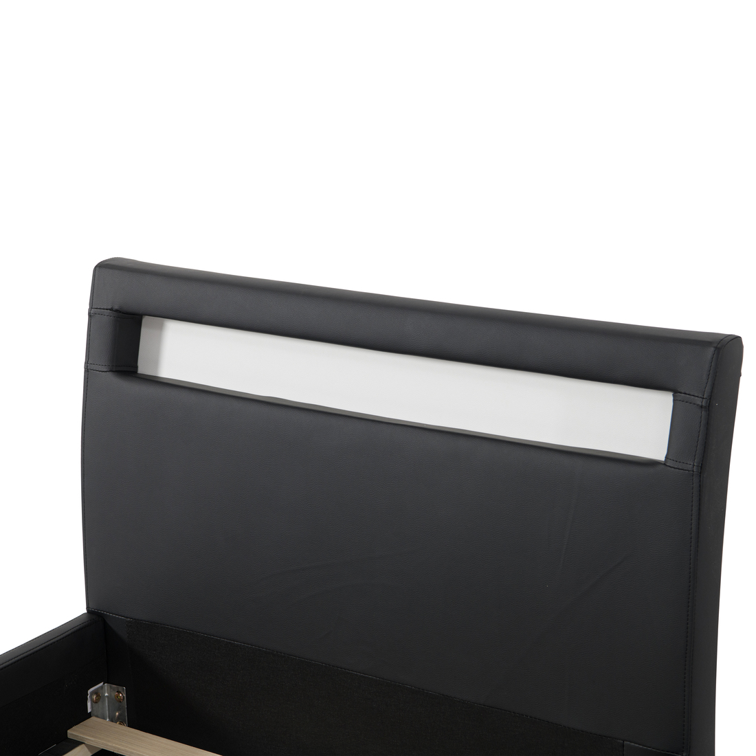NEPTUNE LED LIGHTS HEADBOARD GAMING STYLE FAUX LEATHER BED FRAME - Picture 14 of 21