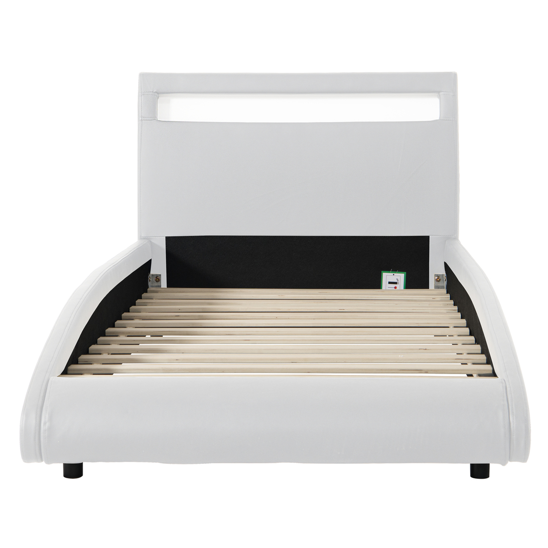 NEPTUNE LED LIGHTS HEADBOARD GAMING STYLE FAUX LEATHER BED FRAME - Picture 20 of 21