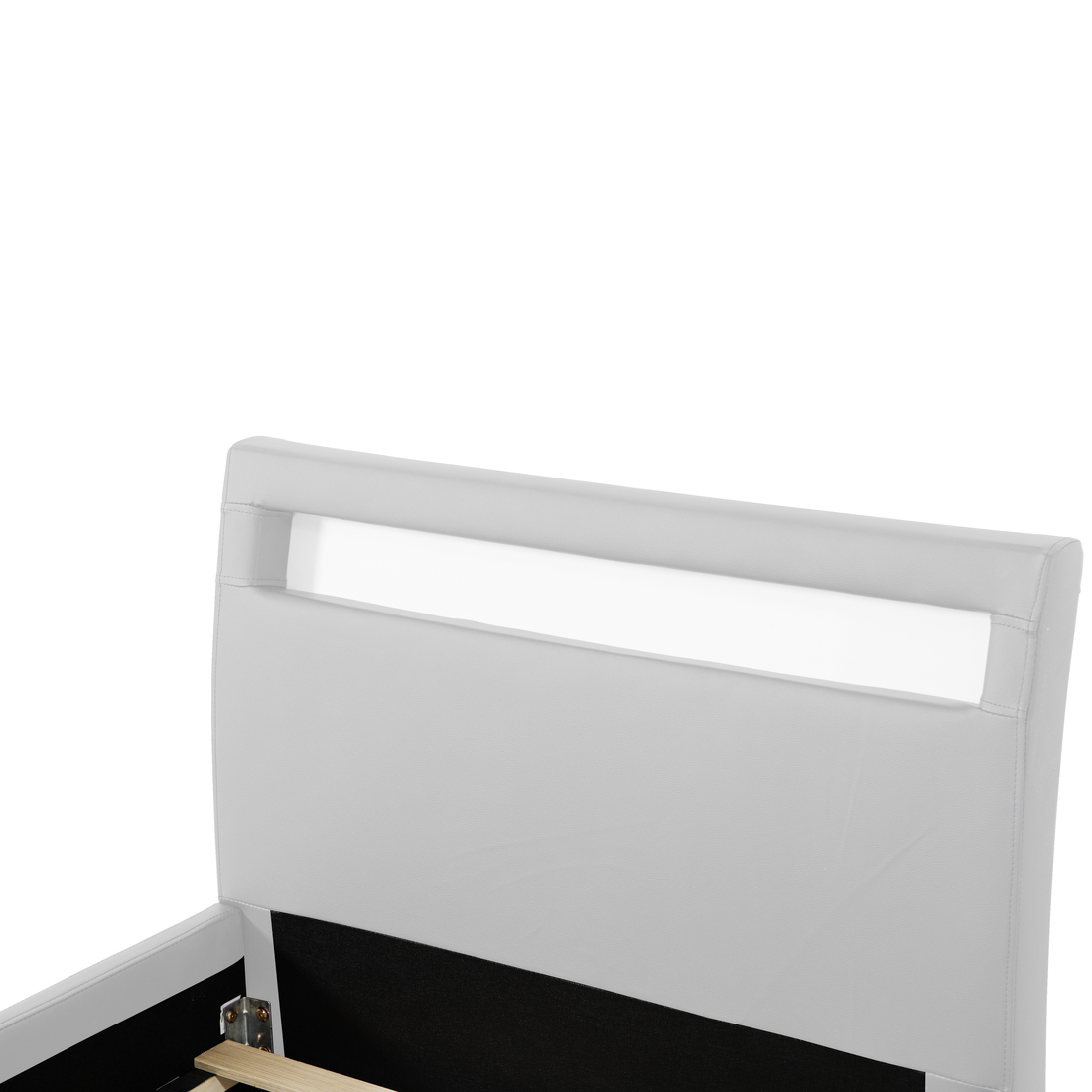 NEPTUNE LED LIGHTS HEADBOARD GAMING STYLE FAUX LEATHER BED FRAME - Picture 21 of 21