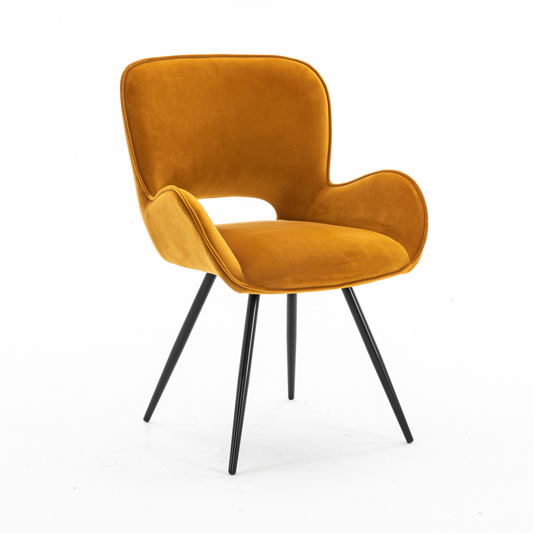 LILY MODERN VELVET DINING CHAIR PADDED SEAT METAL LEG KITCHEN OFFICE SET OF 2