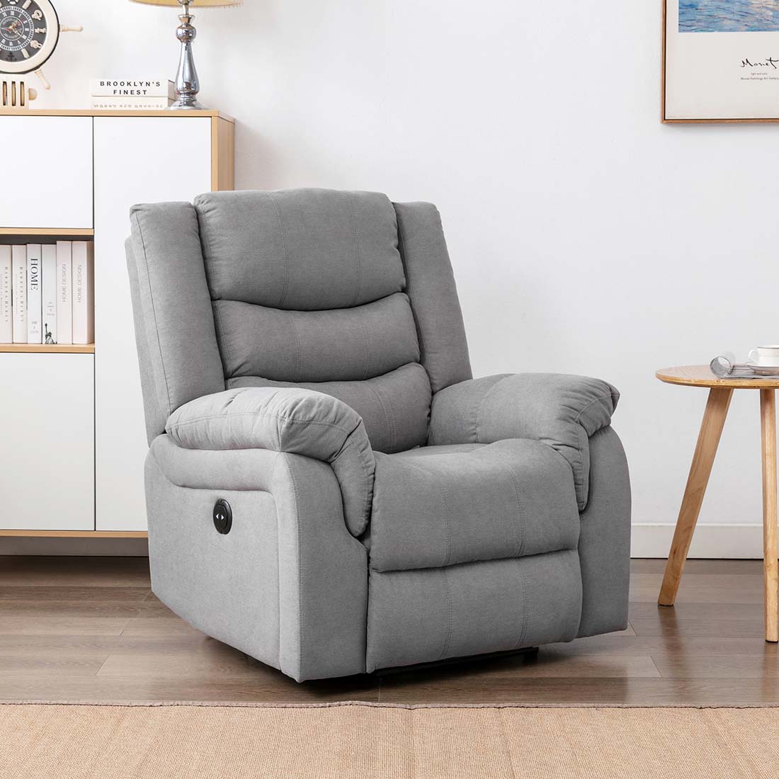 SEATTLE ELECTRIC FABRIC RECLINER SOFA 3+2+1 SUITE SOFA ARMCHAIR SET ...