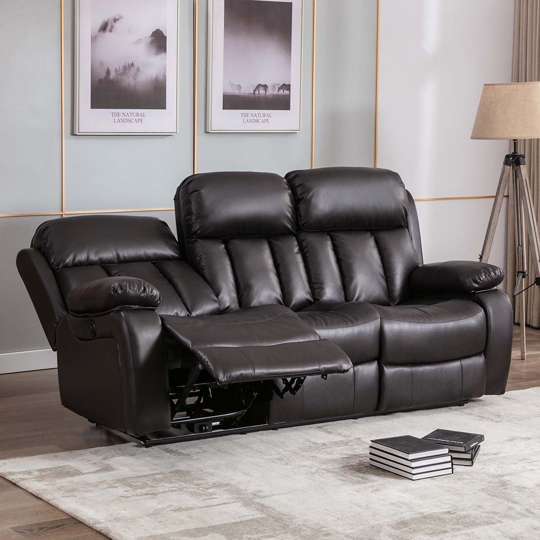 CHESTER HIGH BACK ELECTRIC BOND GRADE LEATHER RECLINER 3+2+1 SOFA ...