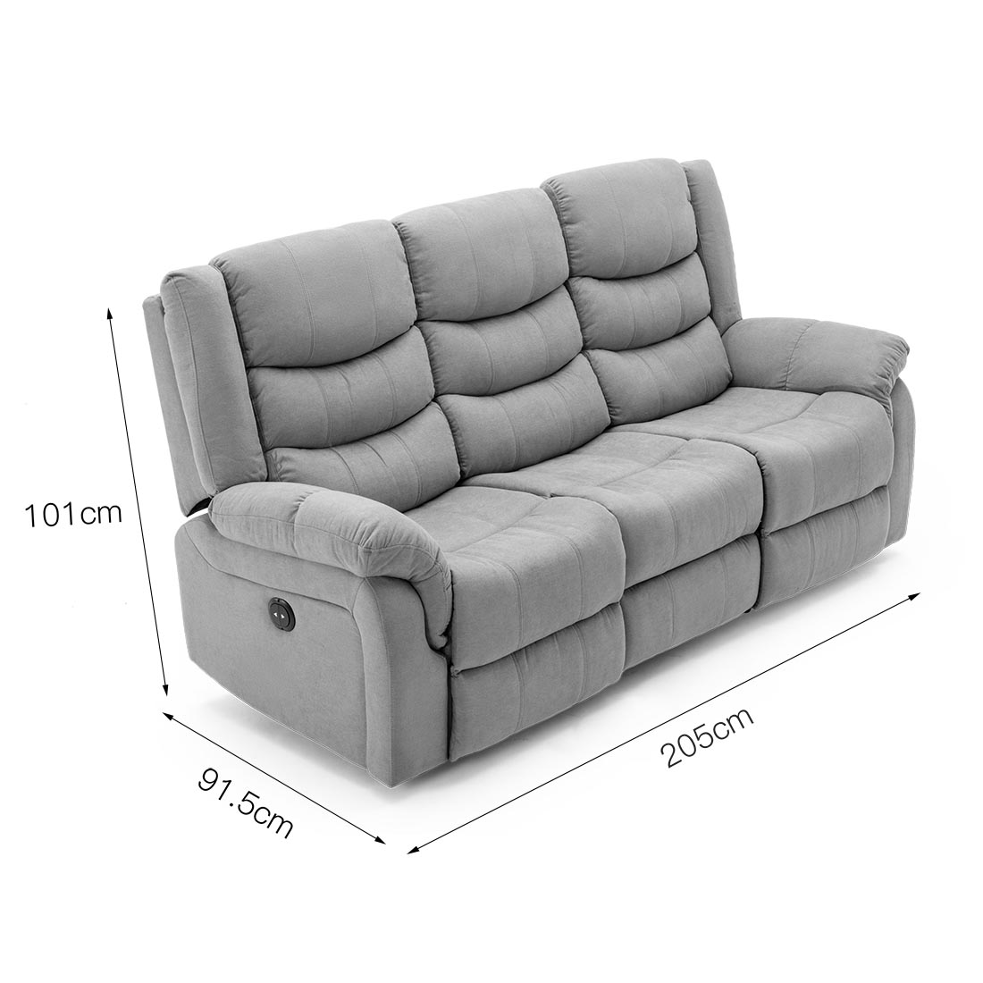 SEATTLE ELECTRIC FABRIC RECLINER SOFA 3+2+1 SUITE SOFA ARMCHAIR SET