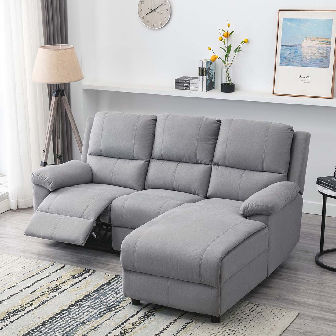 Valencia Fabric Chaise 3 Seater High