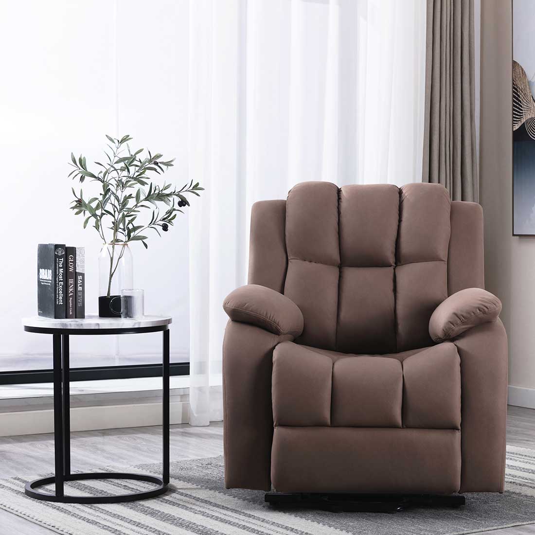 BROOKLINE ELECTRIC FABRIC SINGLE MOTOR RISER RECLINER LIFT MOBILITY TILT CHAIR - Picture 21 of 29