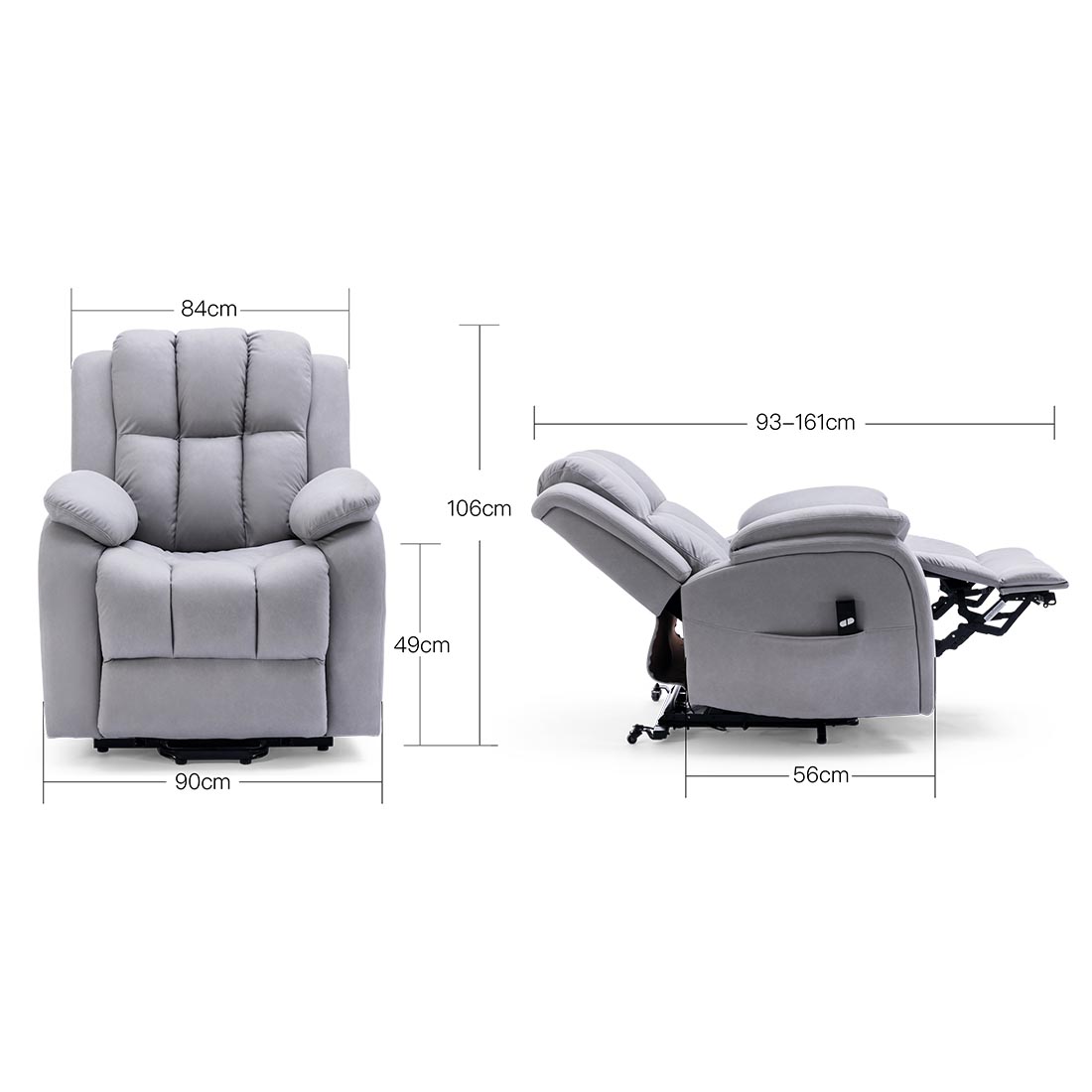 BROOKLINE ELECTRIC FABRIC SINGLE MOTOR RISER RECLINER LIFT MOBILITY TILT CHAIR - Picture 15 of 29