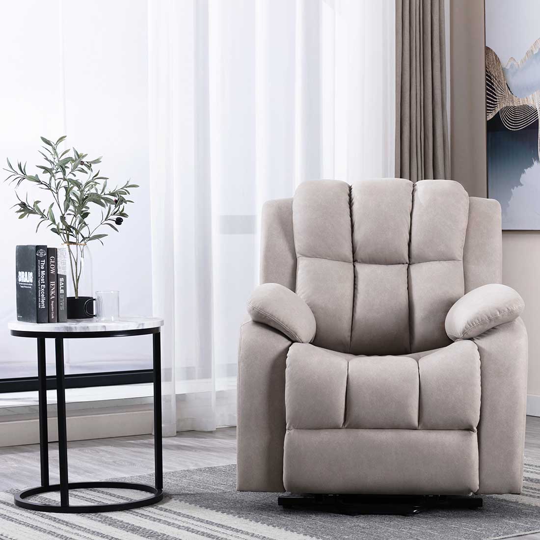 BROOKLINE ELECTRIC FABRIC SINGLE MOTOR RISER RECLINER LIFT MOBILITY TILT CHAIR - Picture 28 of 29