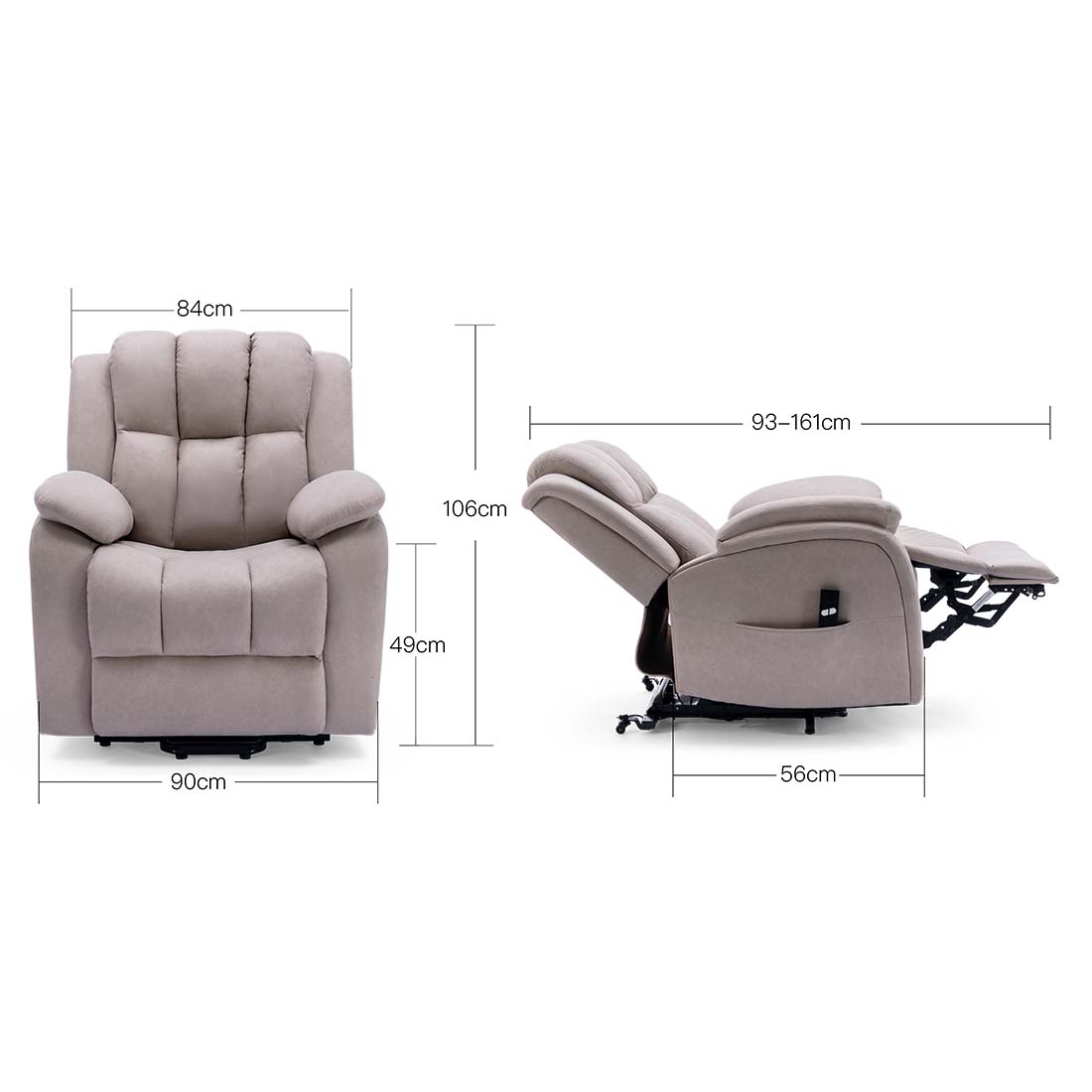 BROOKLINE ELECTRIC FABRIC SINGLE MOTOR RISER RECLINER LIFT MOBILITY TILT CHAIR - Picture 29 of 29