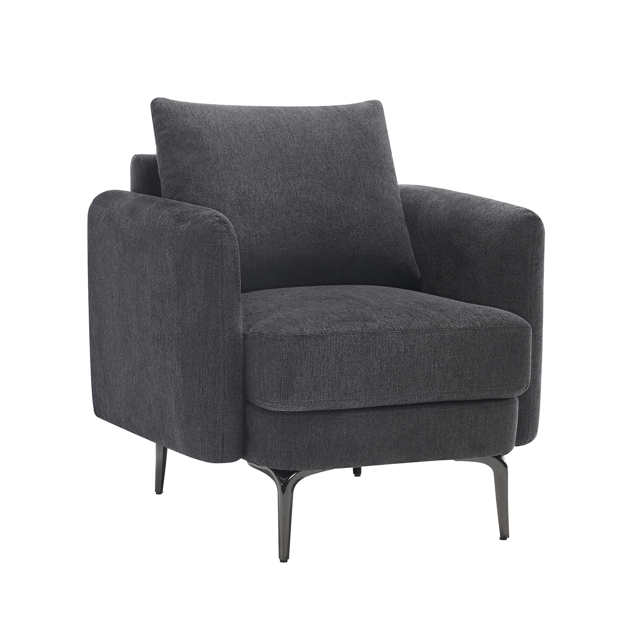 SOFIA MODERN SCANDI STYLE FABRIC LIVING ROOM CHAIR CHARCOAL