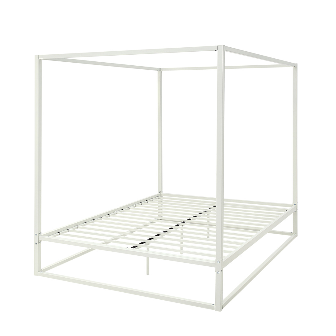 ASHWELL 4 POSTER METAL BED FRAME BLACK/WHITE - SINGLE/SMALL DOUBLE/DOUBLE/KING - Picture 20 of 22