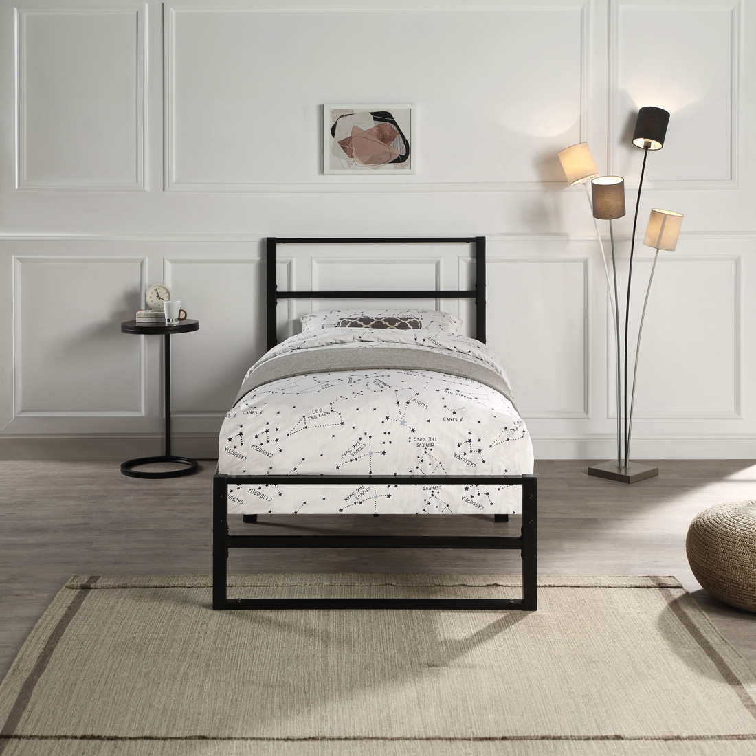 BALDOCK MODERN BLACK METAL BED FRAME - SINGLE, SMALL DOUBLE, DOUBLE - Picture 17 of 28