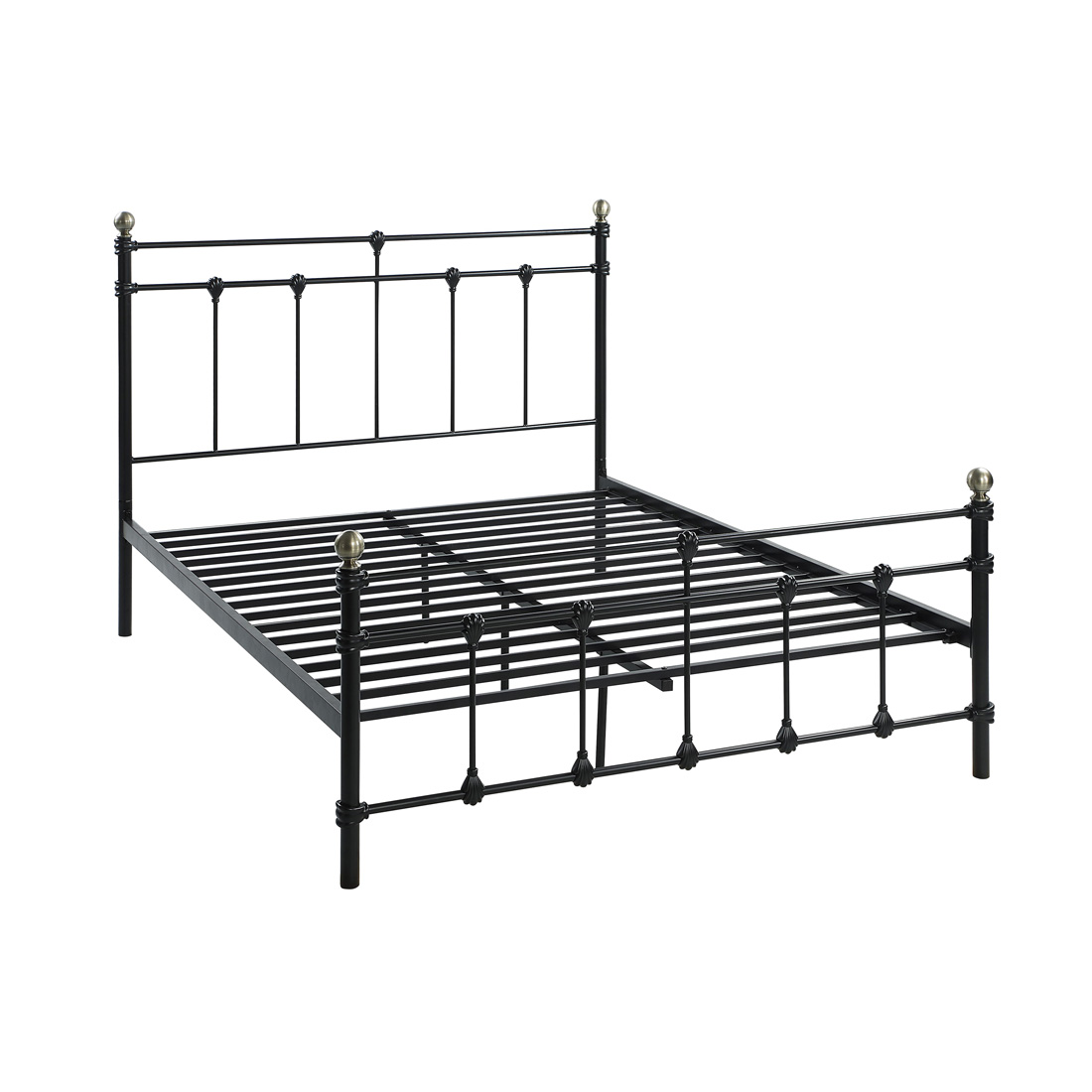 BAYFORD TRADITIONAL METAL BED FRAME - BLACK-BRASS-WHITE - SINGLE TO KING SIZE - Picture 19 of 27