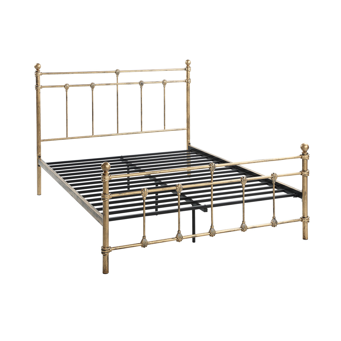 BAYFORD TRADITIONAL METAL BED FRAME - BLACK-BRASS-WHITE - SINGLE TO KING SIZE - Picture 13 of 27