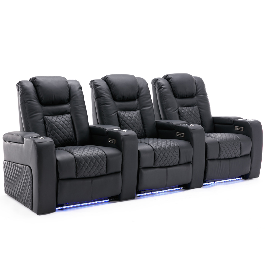 BROADWAY ELECTRIC RECLINER CINEMA CHAIR 1,2,3 & 4 SEATER AIR LEATHER ...